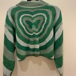 green butterfly H&M sweater